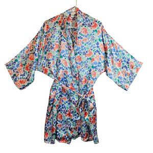 Nordstrom Lingerie Floral Robe Belt Womens 18 floral multicolor tie pocket satin
